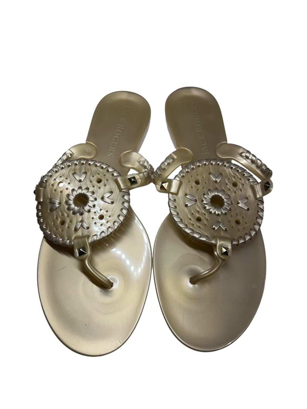 New Jack Rogers Metallic Gold Miller Sandals - 10